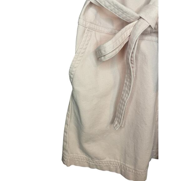 Banana Republic Petal Pink Denim Mini Dress Size Medium 100% Cotton Utility - Picture 4 of 7
